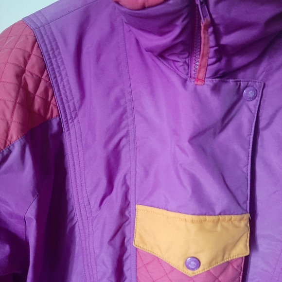 VTG Edelweiss Jacket Ski Color Block Kangaroo Pink - Picture 3 of 11